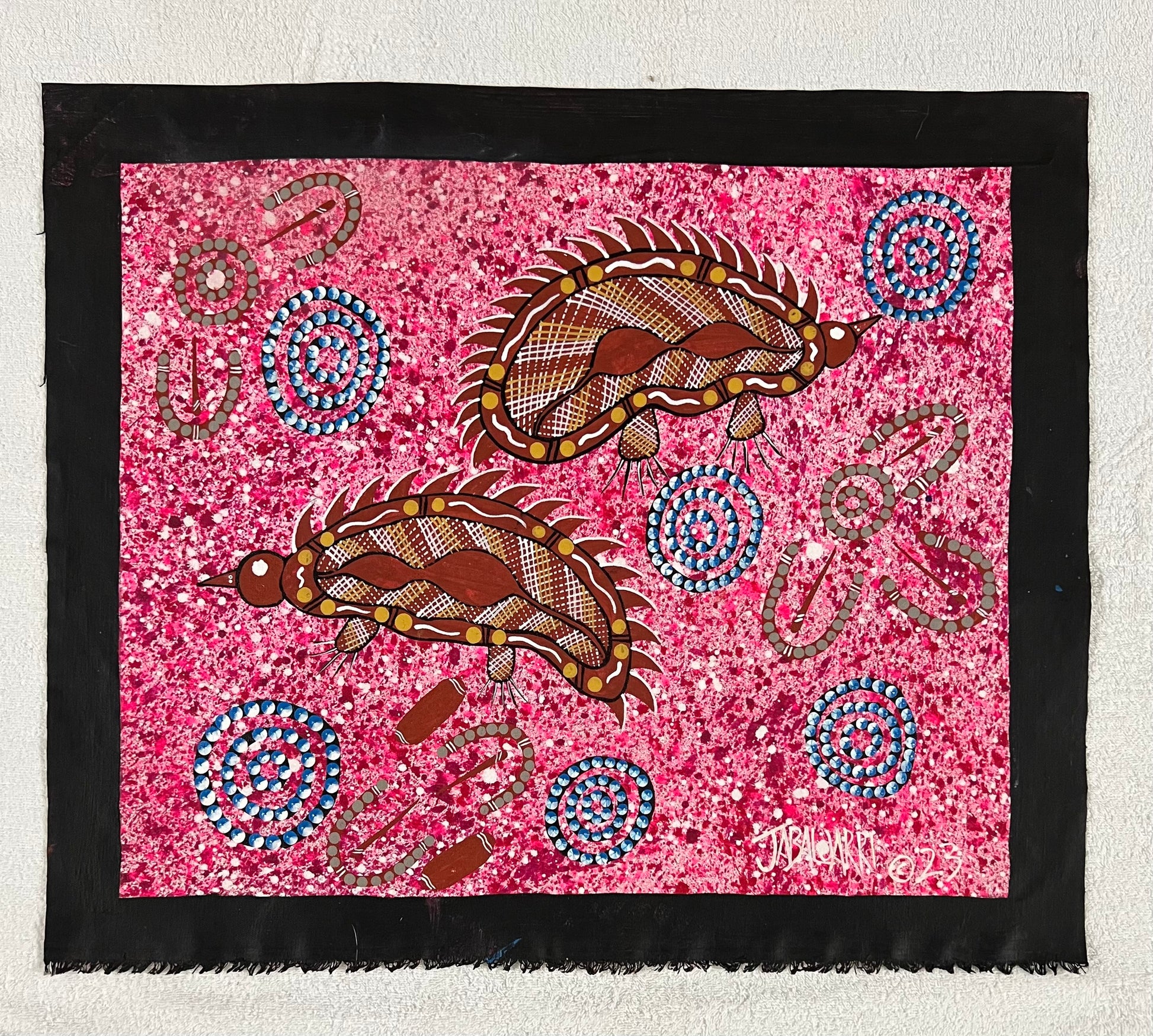 Women and Porcupine Aboriginal Dot Art Australia | Aboriginal Dot Art Painting | Australian Aboriginal Dot Painting | Aboriginal Dot Art | Jabaljarri Arts & Merchandise